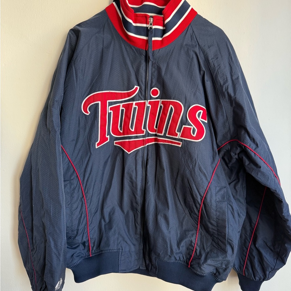 Vintage Minnesota Twins Fleece Lined Jacket - Navy and Red
